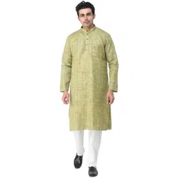 Exotic India Men Pure Cotton Kurta with Pyjamas &-picture-33