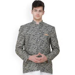 Exotic India Printed Single Breasted Bandhgala Blazer-picture-18