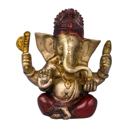 Exotic India Red & Gold-Toned Ganesha Religious Idol Showpiece-picture-40