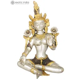 Exotic India Silver-Toned & God-Toned Religious Idol Showpiece-picture-12
