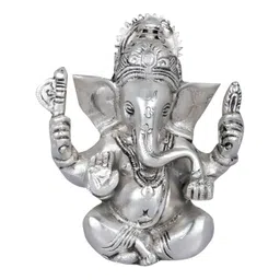 Exotic India Silver-Toned Ganesha Religious Idol Showpiece-picture-35