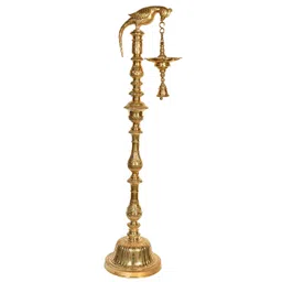 Exotic India Textured Pooja Diya With Bell-picture-16