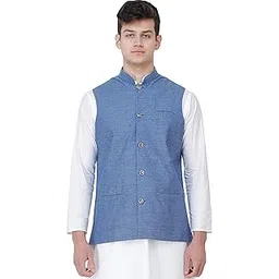 exotic india Waistcoat with Diamond Weave and Front Pockets-picture-30
