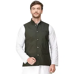 exotic india Waistcoat with Woven Diagonal Stripes and Front Pockets-picture-21