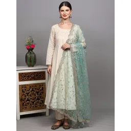 Exotic India Women Ethnic Motifs Embroidered Dupatta With Zari-picture-38