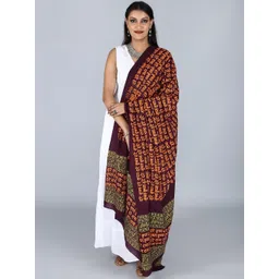 Exotic India Women Ethnic Motifs Printed Pure Cotton Shawl-picture-22