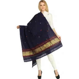 Exotic India Women Floral Embroidered Pure Wool Shawl-picture-37