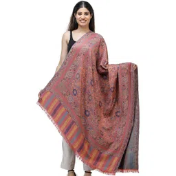 Exotic India Women Floral Woven Design Woollen Shawl-picture-28