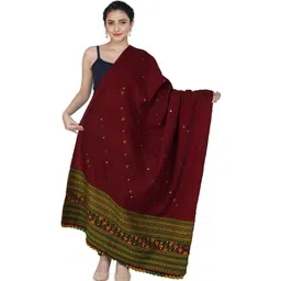 Exotic India Women Geometric Kutch With Embroidered Woollen Shawl-picture-18