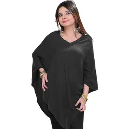 Exotic India Women Plain Cashmere Poncho from Nepal-picture-37