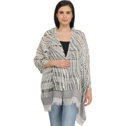 Exotic India Women Stripes and Flowers Woven Design Shawl image 1