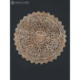 Exotic India Wooden Ethnic Motifs Matte Handmade Hall Wall Hangings - 36 In-picture-22