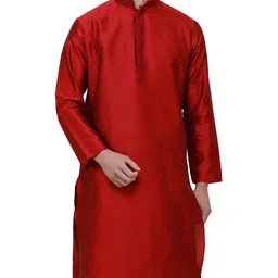 Exotic India Woven Design Embroidered Straight Kurta with Pyjamas image 5