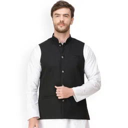 Exotic India  Woven Stripes Nehru Jacket-picture-25