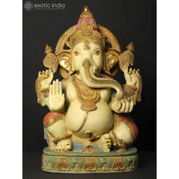 Exotic India Yellow Religious Idol Showpiece-picture-36