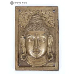 Exotic India Yellow Textured Buddha Wall Hangings-picture-10