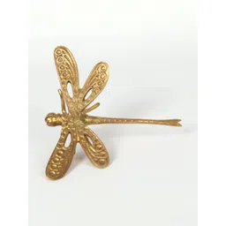 Exotic India Yellow Textured Dragonfly Wall Decor 4"-picture-13