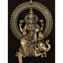 Exotic India Yellow Textured Goddess Gajalakshmi Wall Hangings-picture-14