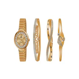 Exotica Fashion Women Brass Embellished Dial & Stainless Steel Bracelet Style Straps Analogue Watch-picture-40