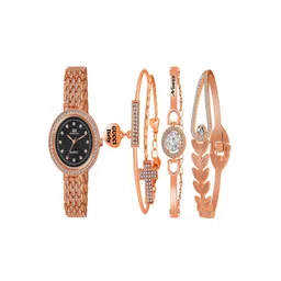 Exotica Fashion Women Brass Embellished Dial & Stainless Steel Bracelet Style Straps Analogue Watch-picture-45