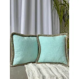 EXPORT HOUSE Blue & Brown Set of 2 Square Cushion Covers-picture-41
