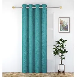 Exporthub Premium Texture Blackout Curtains Size 7 feet Long 1 Piece Aqua Blue Color 90-95% Room Darkening Textured Design Door Blackout Curtain - for Living Room Bedroom (EHSPR278_74_1) image 1
