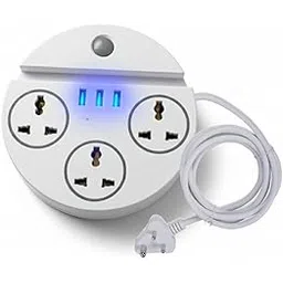 Extension Board, Power Strip with 3 Universal Sockets, 3 USB-A Ports, Power Button, White, 3 Pin Plug-picture-21