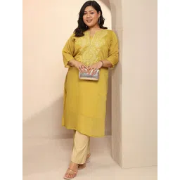 EXTRA LOVE BY LIBAS Women Embroidered Mirror Work Kurta-picture-39