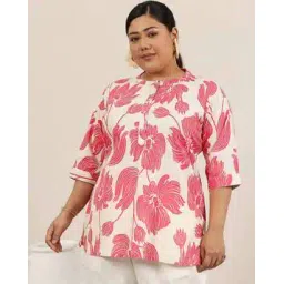 extra love by libas Women Floral Print Mandarin Collar Kurti-picture-43