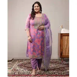 extra love by libas Women Floral Print Straight Kurta Suit Set-picture-12