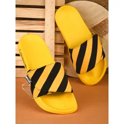 EXTRIMOS Men Striped Adjustable Strap Lightweight Sliders-picture-22