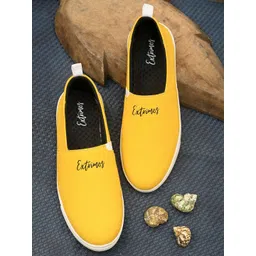 EXTRIMOS Men Yellow Printed Slip-On Sneakers-picture-29