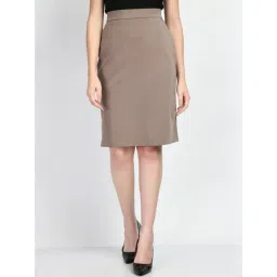 Exude Beige Plain Skirt-picture-10