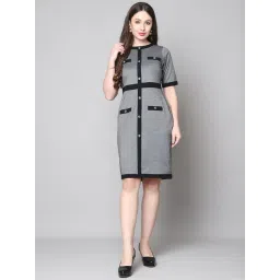 Exude Black Regular fit Checks Dress-picture-34