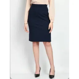 Exude Navy Plain Skirt-picture-12