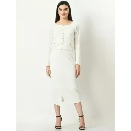 Exude White Plain Skirt-picture-16