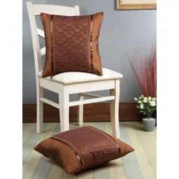 eyda Brown Set of 2 Embroidered Square Cushion Covers-picture-16
