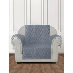 eyda Grey Velvet 3 Pieces Sofa Cover With Arms-image-15