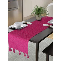 eyda Pink Solid Quilted Decorative 6 Seater Dining Table Runners-picture-36