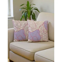 eyda Purple Set of 2 Abstract Square Cushion Covers-picture-35
