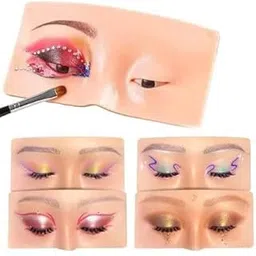 Eye Make Up Practice Dummy | Make Up Practice Face Board | Silicon Make up Face Practice Skin Board | For Beginners (Pack of 1)-picture-34