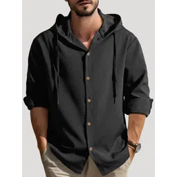 eyebogler Men Printed Hooded Neck Cotton Blend Grey T-Shirt-picture-26