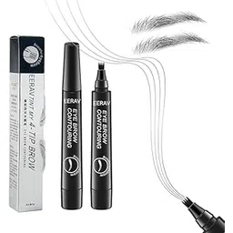 Eyebrow Pen for Women Waterproof Long Lasting | 4 Tip Eyebrow Contouring Pen | Natural Looking Eye Brow Pencil (Black, Pack of 1)-picture-37