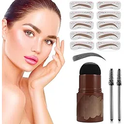 Eyebrow Stencil and Stamp Shaping Kit,Eyebrow Powder Stamp with 10 Reusable Thin & Thick Stencils and 2 Brushes for Eyebrow Makeup,Waterproof Pomade Long Lasting Stamp For Eyebrows Hairline-picture-27