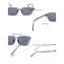 Eyejack UV Protected Grey Square Sunglasses for Men & Women (3740CL1000) image 4