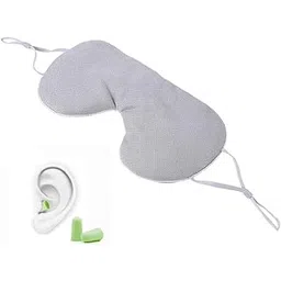 Eyes Mask & Sleeping Ear Plugs Set for Sleep, Meditation, Study & Bathing - 20 dB Noise Reduction for Adults & Kids – Perfect for Meditation, Study, Travel, and Relaxation (Eyes Mask Grey - 1 Pair Soft Foam Sky Blue) (green, One Size)-picture-16