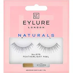 EYLURE LONDON False Eyelashes - Naturals No. 070 Featherlight Feel Lashes with Adhesive Black-picture-52