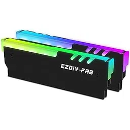 EZDIY-FAB RGB Addressable Memory RAM Cooler DDR Heatsink for DIY PC Game Overclocking MOD DDR3 DDR4 (Compatible with ASUS Aura Sync, GIGABYTE RGB Fusion and MSI Mystic Light Sync) - Black-2 Pack-picture-12