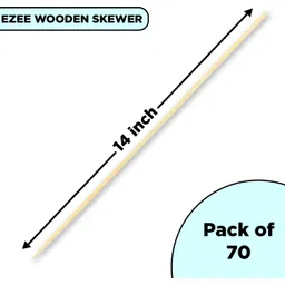 ezee Bamboo Kebab Skewers/Satay Sticks/Barbecue Sticks Wooden Satay Stick-14 Inches, Disposable Bamboo Roast Fork Set-picture-25