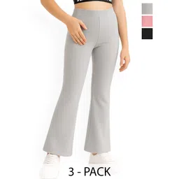 EZEE SLEEVES Girls Pack Of 2 Mid-Rise Trousers-picture-19